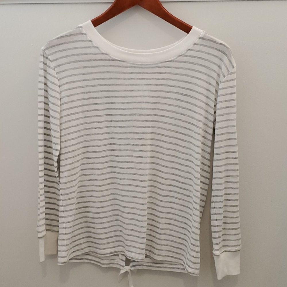 Splendid Striped Slight Open Back Top